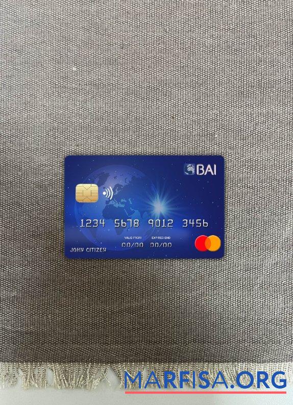 Blank Cabo Verde BAI bank mastercard photolook front template